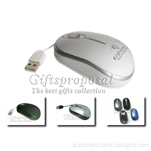 Optical mouse with retractable cable